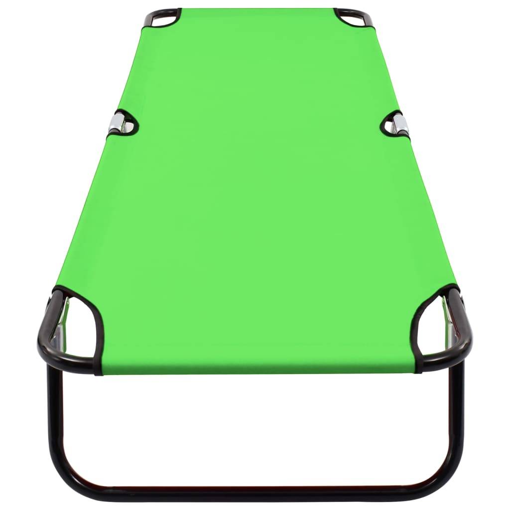 Helloshop26 - Transat chaise longue bain de soleil lit de jardin terrasse meuble d'extérieur pliable acier vert - Imagen 5