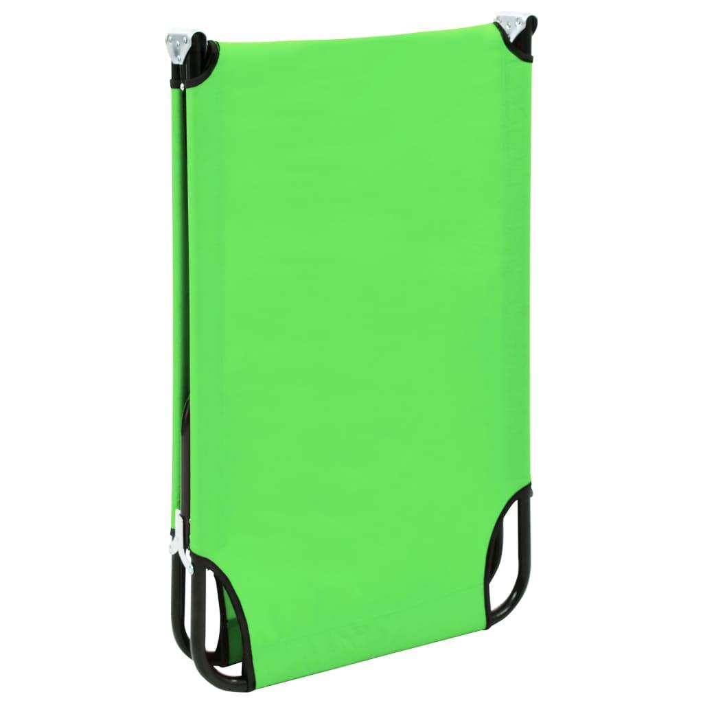 Helloshop26 - Transat chaise longue bain de soleil lit de jardin terrasse meuble d'extérieur pliable acier vert - Imagen 6