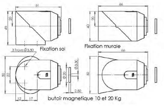Butoir de porte magnétique universel 161330 MONIN - Gris - Force 20Kg - 161330 - Imagen 2