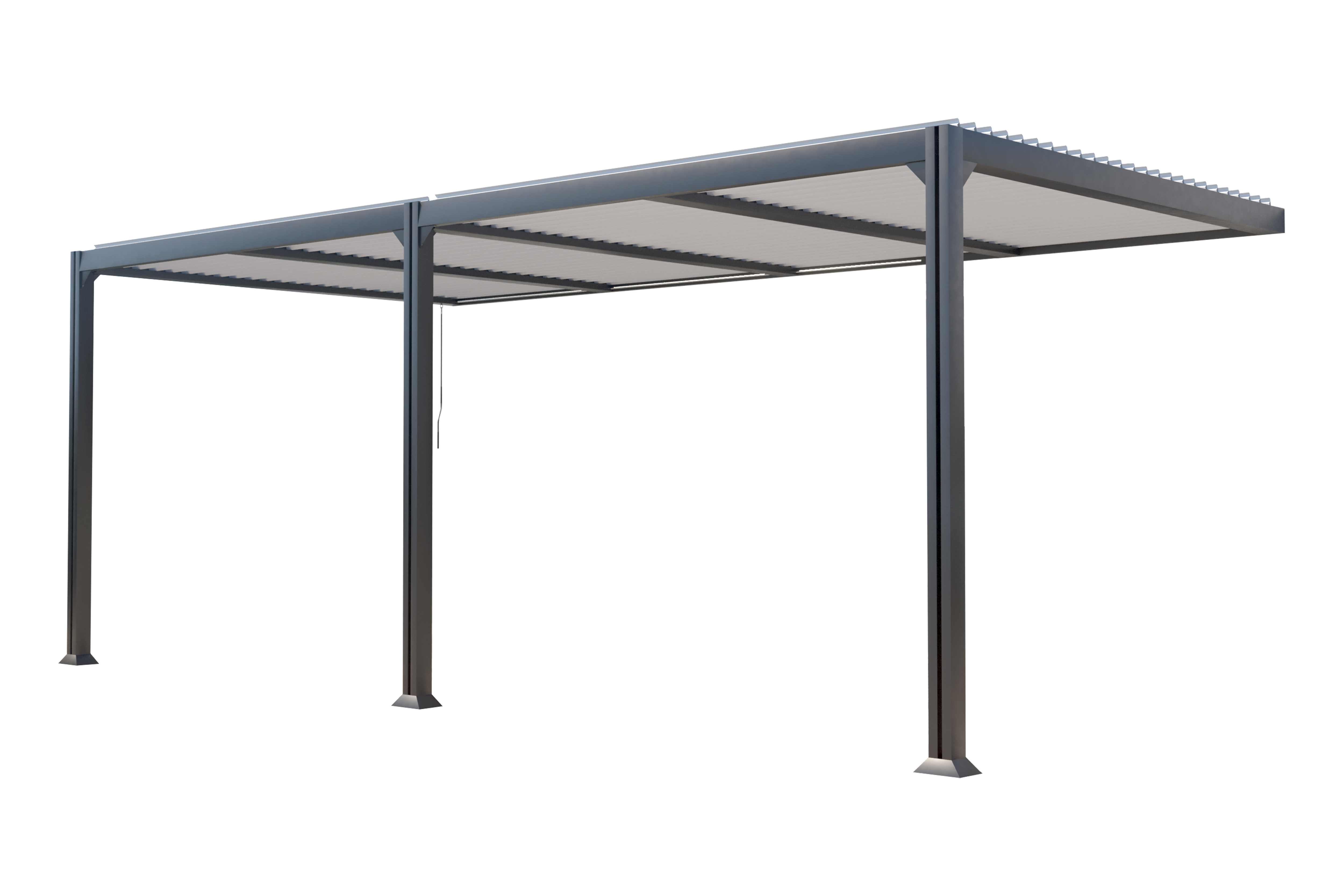 Couleurs du monde - Pergola adossée Seattle 3x6 m lames orientables alu gris anthracite – Couleurs du Monde - Imagen 4