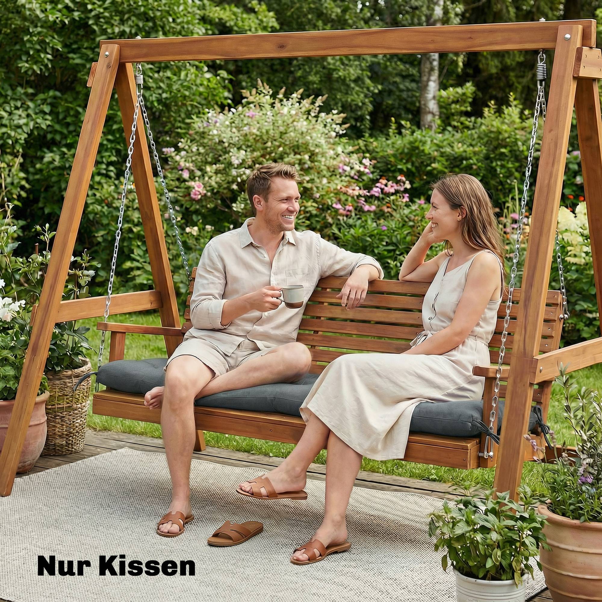 ComfortXL - Coussin de bain de soleil polyester 198 x 65 x 13 cm gris foncé pour transat jardin confort moelleux anti-UV - Image 9