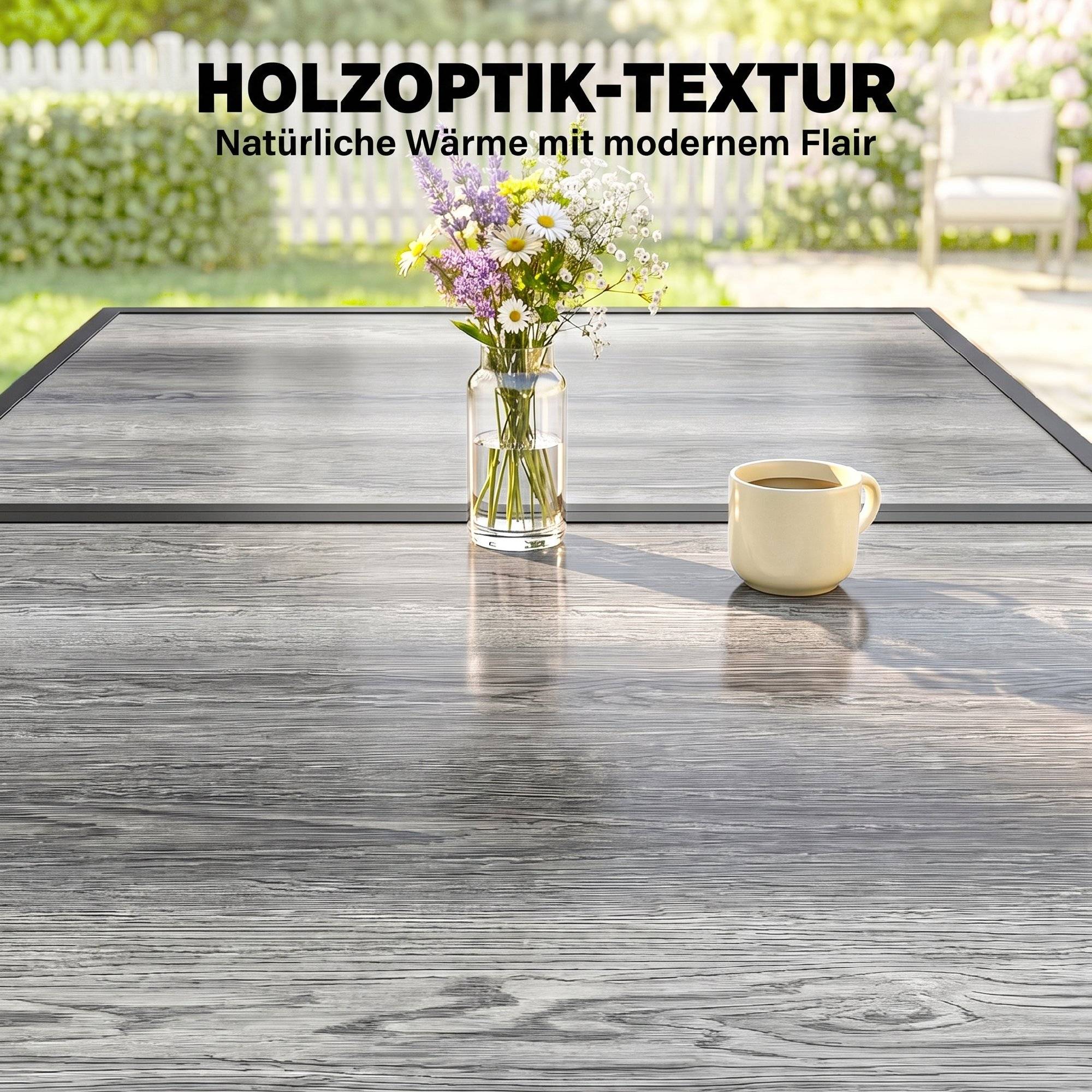 Table de jardin acier gris 150 x 80 x 74 cm - PANGIVO - Image 7