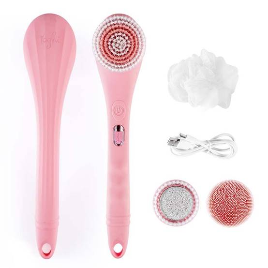 Brosse De Douche électrique Rose Sans Fil 4en1 Cleanbody Yoghi - Image 1