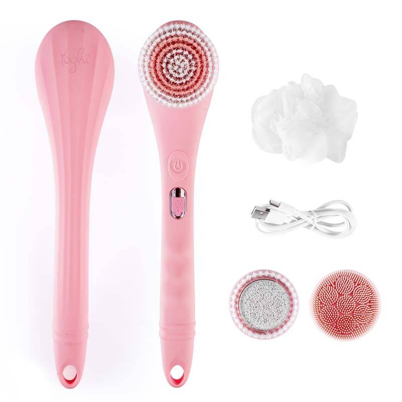 Brosse De Douche électrique Rose Sans Fil 4en1 Cleanbody Yoghi - Image 1