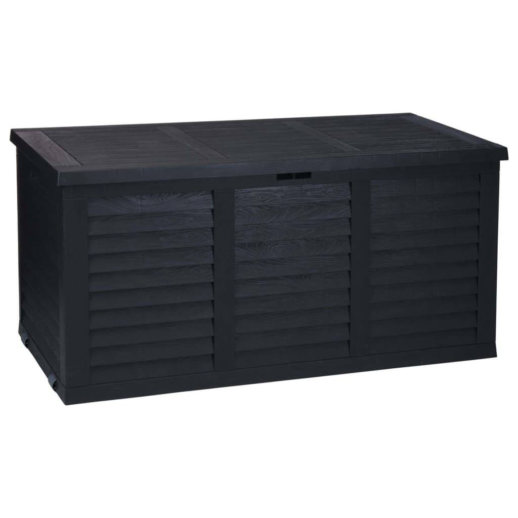 Helloshop26 - Boîte de rangement de jardin avec roue 300 litres gris foncé
