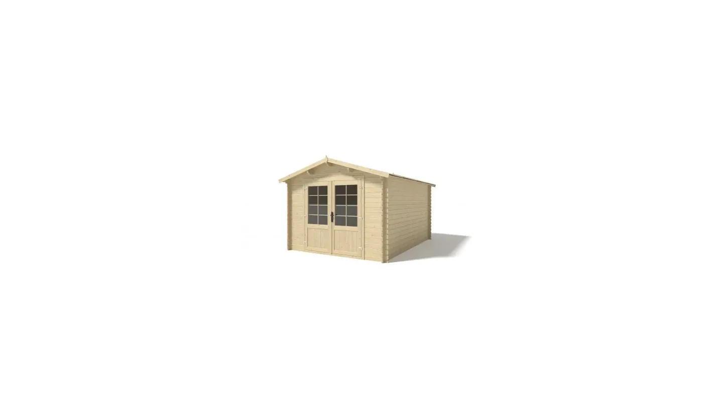 Altanka - Abri de jardin en bois - 3x4 m + terrasse avec balustrade et avant-toit en bois - 21 m2 - DOM430+DOM394+DOM395+POD04 - Imagen 7