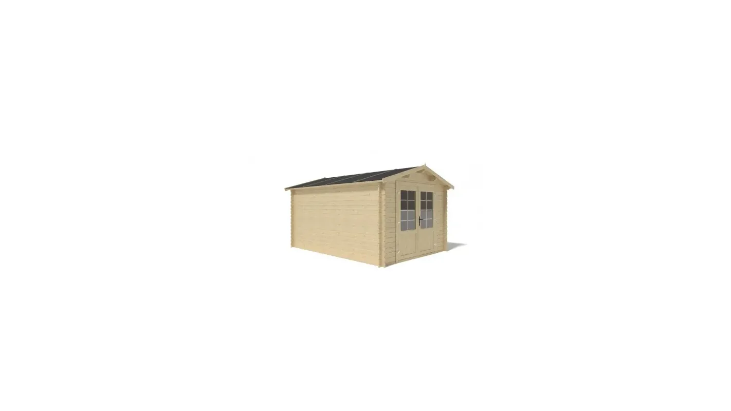 Altanka - Abri de jardin en bois - 3x4 m + terrasse avec balustrade et avant-toit en bois - 21 m2 - DOM430+DOM394+DOM395+POD04 - Imagen 8
