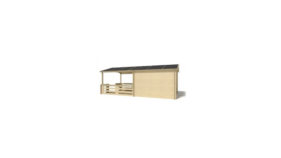 Altanka - Abri de jardin en bois - 3x4 m + terrasse avec balustrade et avant-toit en bois - 21 m2 - DOM430+DOM394+DOM395+POD04 - Imagen 6