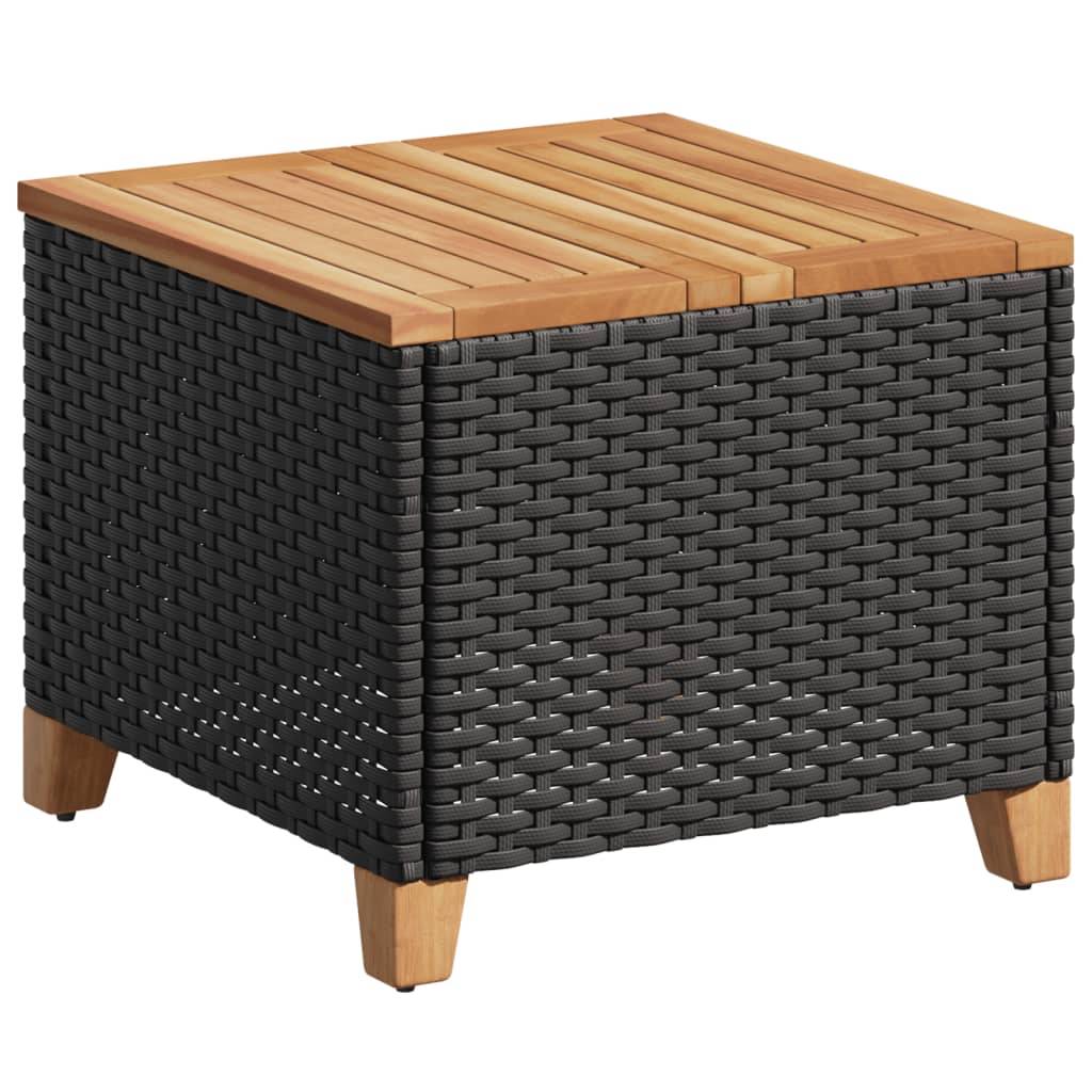 PANGIVO - Table de jardin résine tressée bois acacia noir 45x45x37 cm - PANGIVO - Image 2