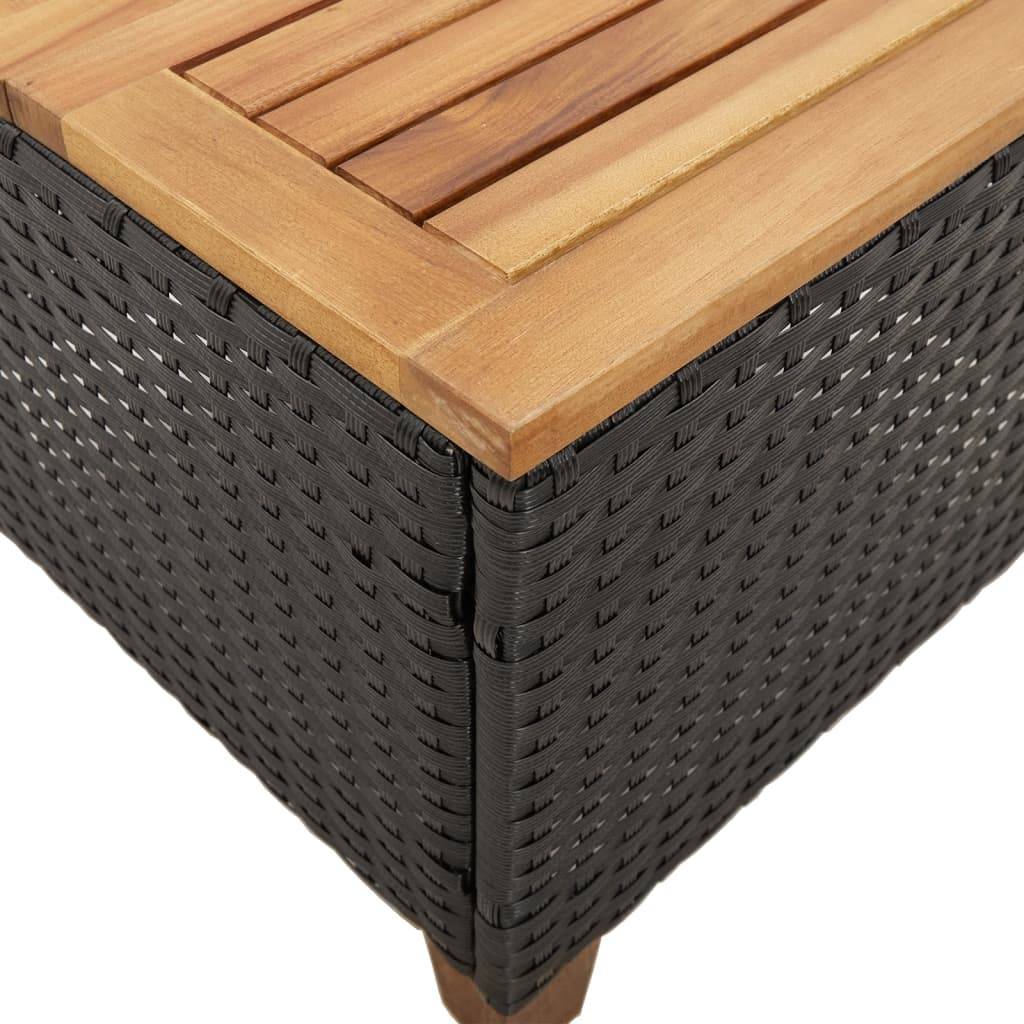 PANGIVO - Table de jardin résine tressée bois acacia noir 45x45x37 cm - PANGIVO - Image 8