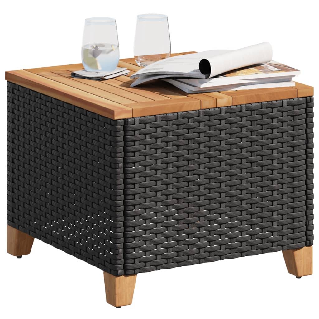 PANGIVO - Table de jardin résine tressée bois acacia noir 45x45x37 cm - PANGIVO - Image 4