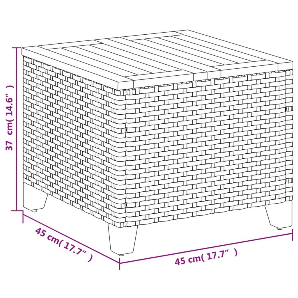 PANGIVO - Table de jardin résine tressée bois acacia noir 45x45x37 cm - PANGIVO - Image 9