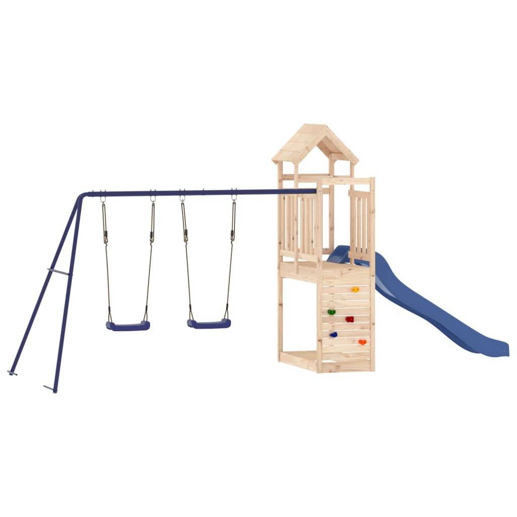 Helloshop26 - Aire de jeux d'extérieur balançoires toboggan portiques robuste jeux jardin 495 x 186 x 214 cm bois de pin massif - Imagen 1