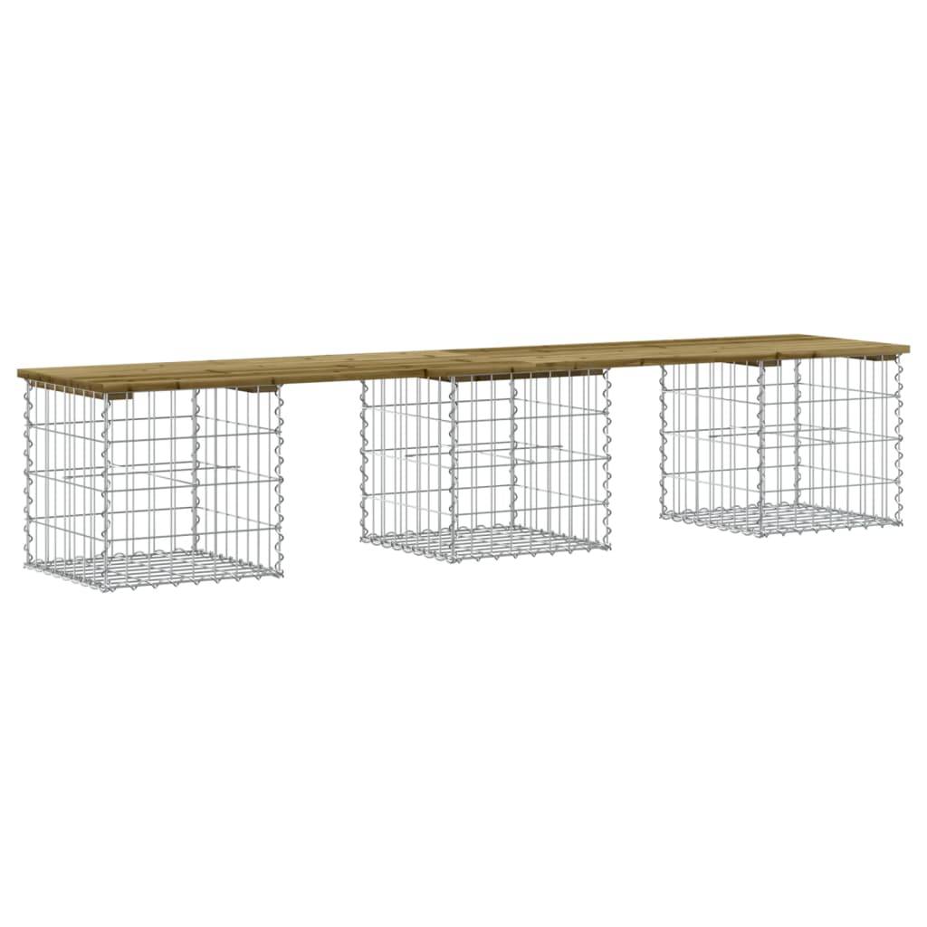 Maison Chic - Banc de jardin - Banc d'extérieur - Banquette design gabion 203x44x42 cm bois de pin imprégné - Imagen 1