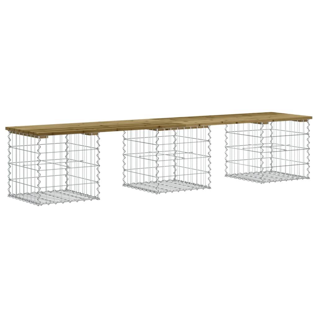 Maison Chic - Banc de jardin - Banc d'extérieur - Banquette design gabion 203x44x42 cm bois de pin imprégné - Imagen 5