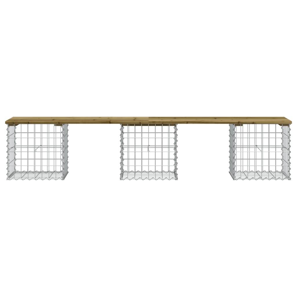 Maison Chic - Banc de jardin - Banc d'extérieur - Banquette design gabion 203x44x42 cm bois de pin imprégné - Imagen 3