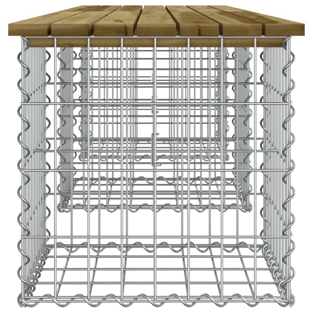 Maison Chic - Banc de jardin - Banc d'extérieur - Banquette design gabion 203x44x42 cm bois de pin imprégné - Imagen 4
