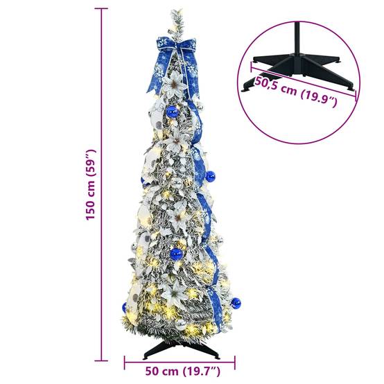 Vidaxl - Sapin de Noël artificiel Blanc 150 cm PVC vidaXL 42018635 - Image 3