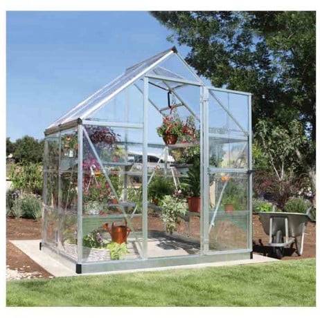 Canopia - Serre de jardin en polycarbonate Harmony 2,33 m², Couleur Argent, Ancrage au sol Oui - Imagen 1