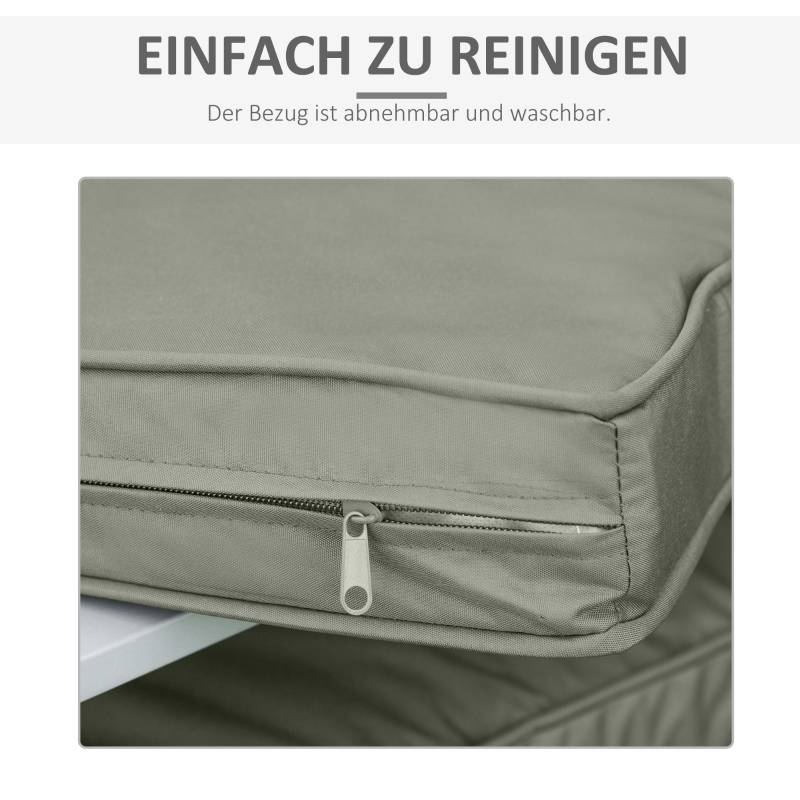 Lot 2 Coussins Assise et Dossier Polyester Jardin Déhoussable 56x52x7cm Gris Foncé - ComfortXL Outdoor Living - Image 4