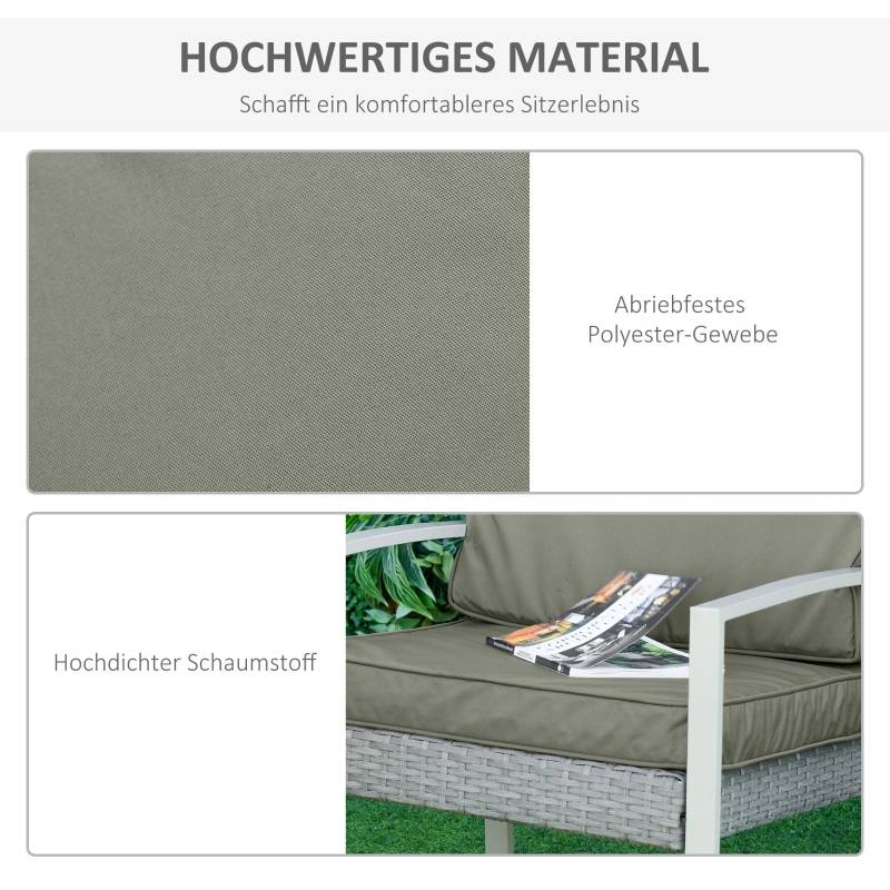 Lot 2 Coussins Assise et Dossier Polyester Jardin Déhoussable 56x52x7cm Gris Foncé - ComfortXL Outdoor Living - Image 5