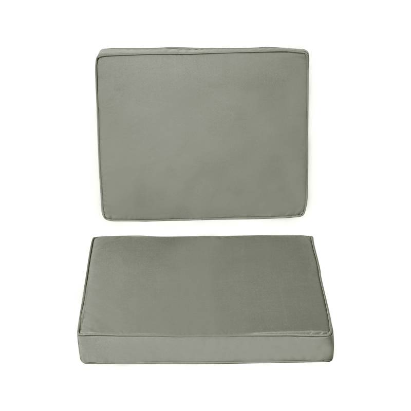 Lot 2 Coussins Assise et Dossier Polyester Jardin Déhoussable 56x52x7cm Gris Foncé - ComfortXL Outdoor Living - Image 2