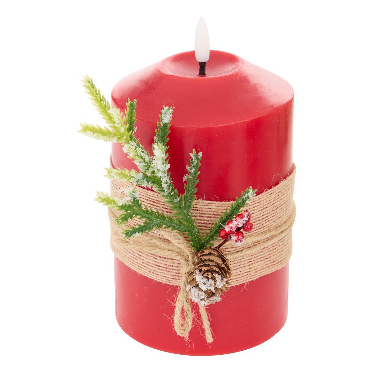 Feeric Christmas - Bougie LED Lupa rouge H. 15 cm - Feeric Lights & Christmas - Image 1