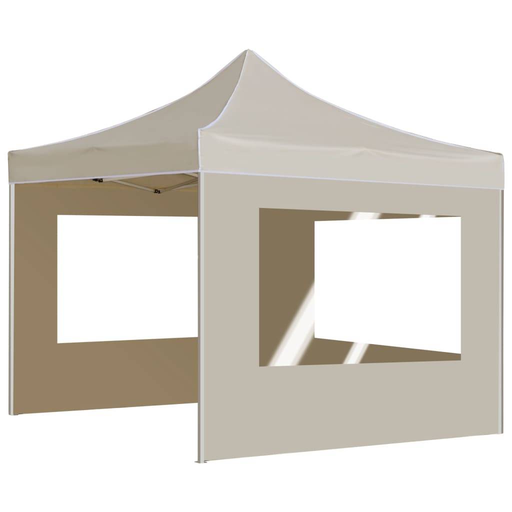 Tente de réception pliable avec parois Aluminium Crème 2 x 2 x 3,15 m - PANGIVO - Image 4