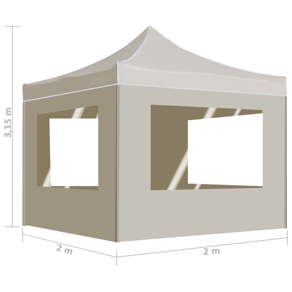 Tente de réception pliable avec parois Aluminium Crème 2 x 2 x 3,15 m - PANGIVO - Image 9