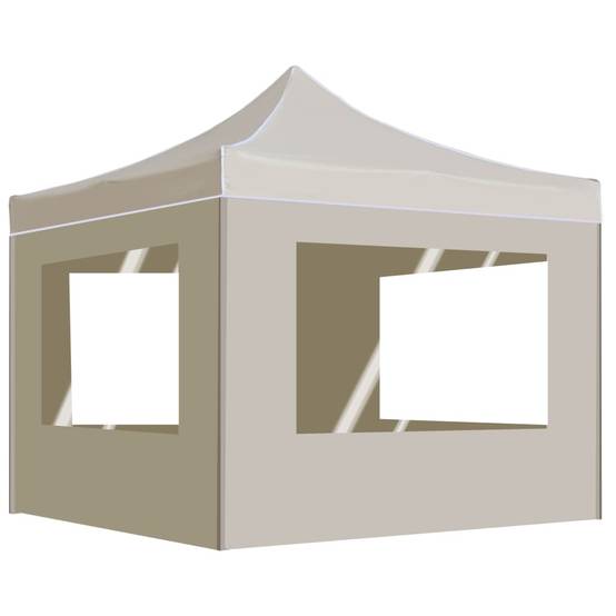 Tente de réception pliable avec parois Aluminium Crème 2 x 2 x 3,15 m - PANGIVO - Image 1
