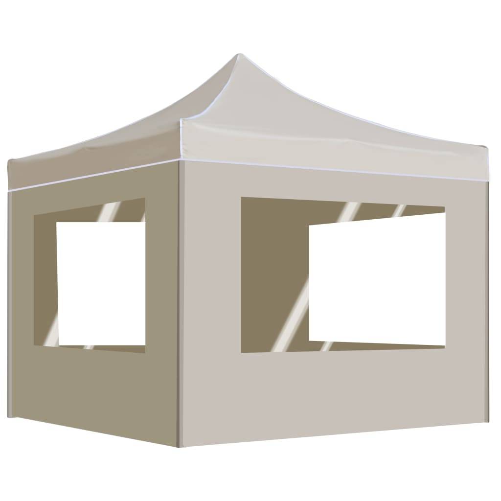 Tente de réception pliable avec parois Aluminium Crème 2 x 2 x 3,15 m - PANGIVO - Image 1