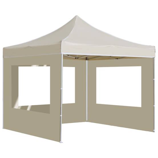 Tente de réception pliable avec parois Aluminium Crème 2 x 2 x 3,15 m - PANGIVO - Image 5