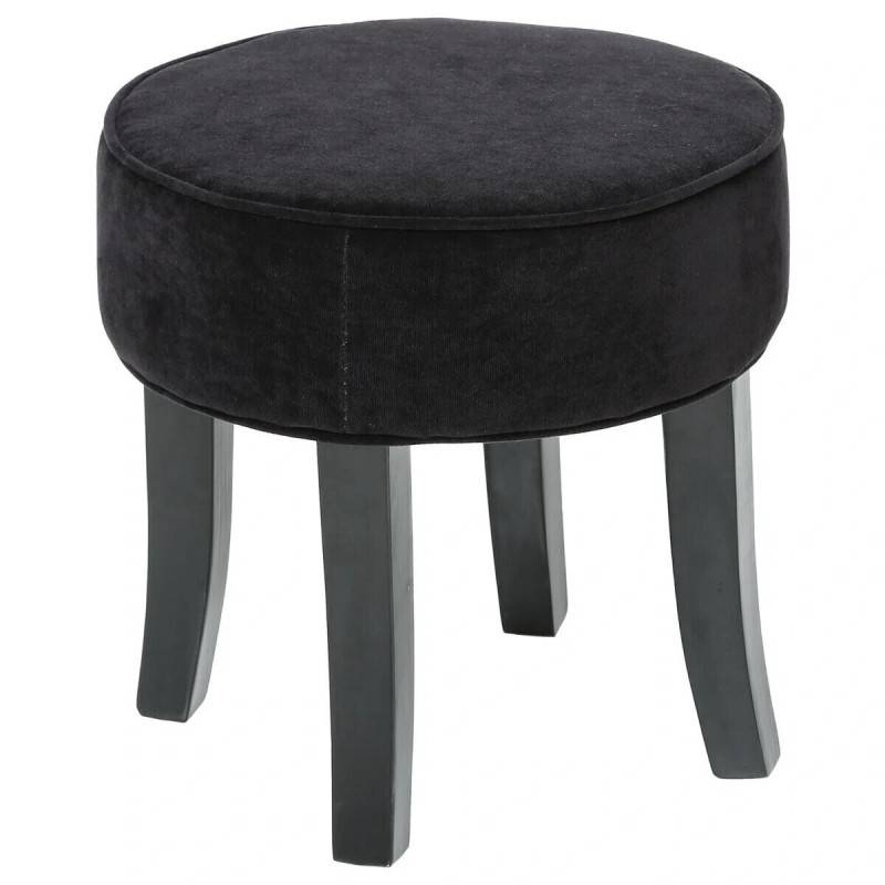 Tabouret en velours Adriel coloris noir Atmosphera - Imagen 1
