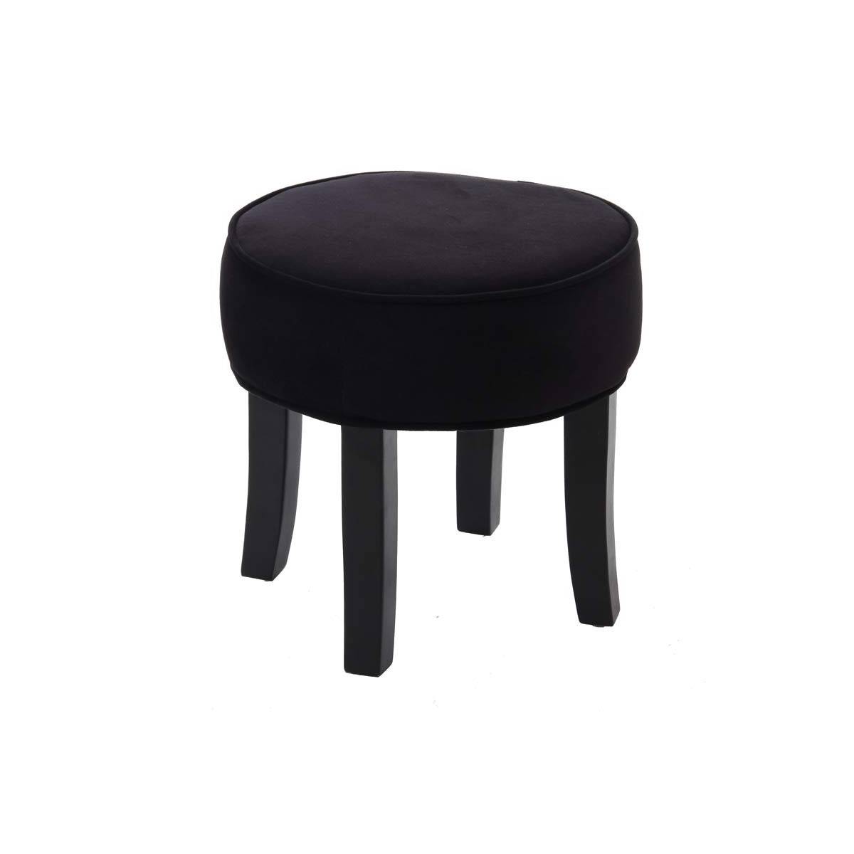 Tabouret en velours Adriel coloris noir Atmosphera - Imagen 4