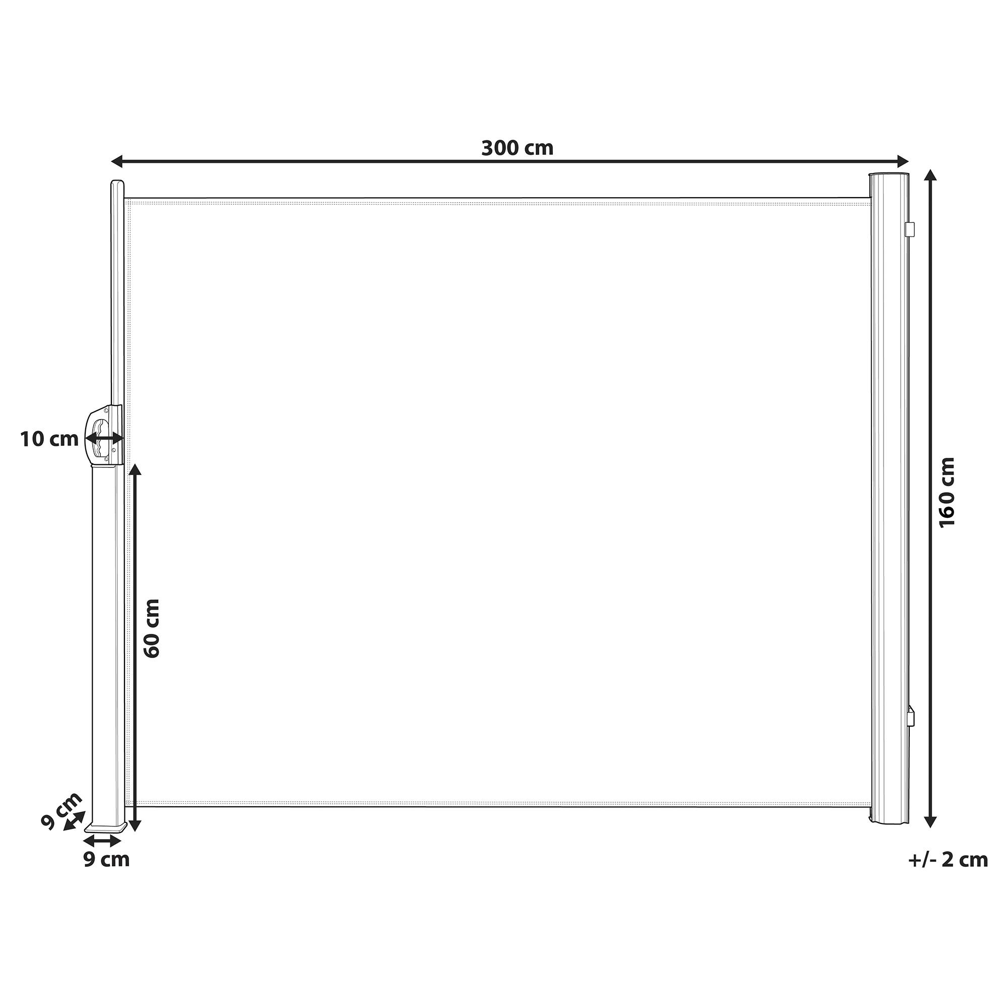 Beliani - Auvent de Jardin Latéral Rétractable 180 x 300 cm En Polyester Gris Foncé Pour Votre Espace Extérieur Jardin ou Terrasse Dorio Beliani - Imagen 3