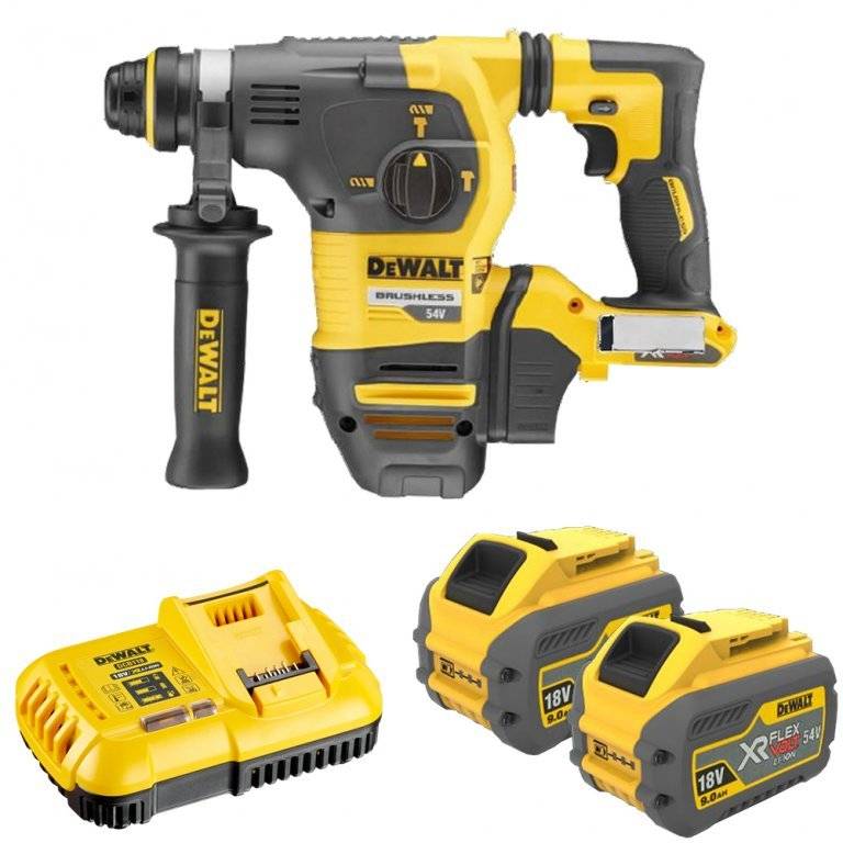 Marteau DEWALT SDS-Plus 3,5J (EPTA) - 54V XR FLEXVOLT - 2 Batteries 9.0 Ah, chargeur, mallette de transport - DCH333X2 - Image 2