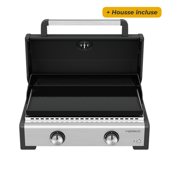 Campingaz - Plancha à gaz Master 2 Cook avec couvercle de cuisson - Housse incluse - Image 1