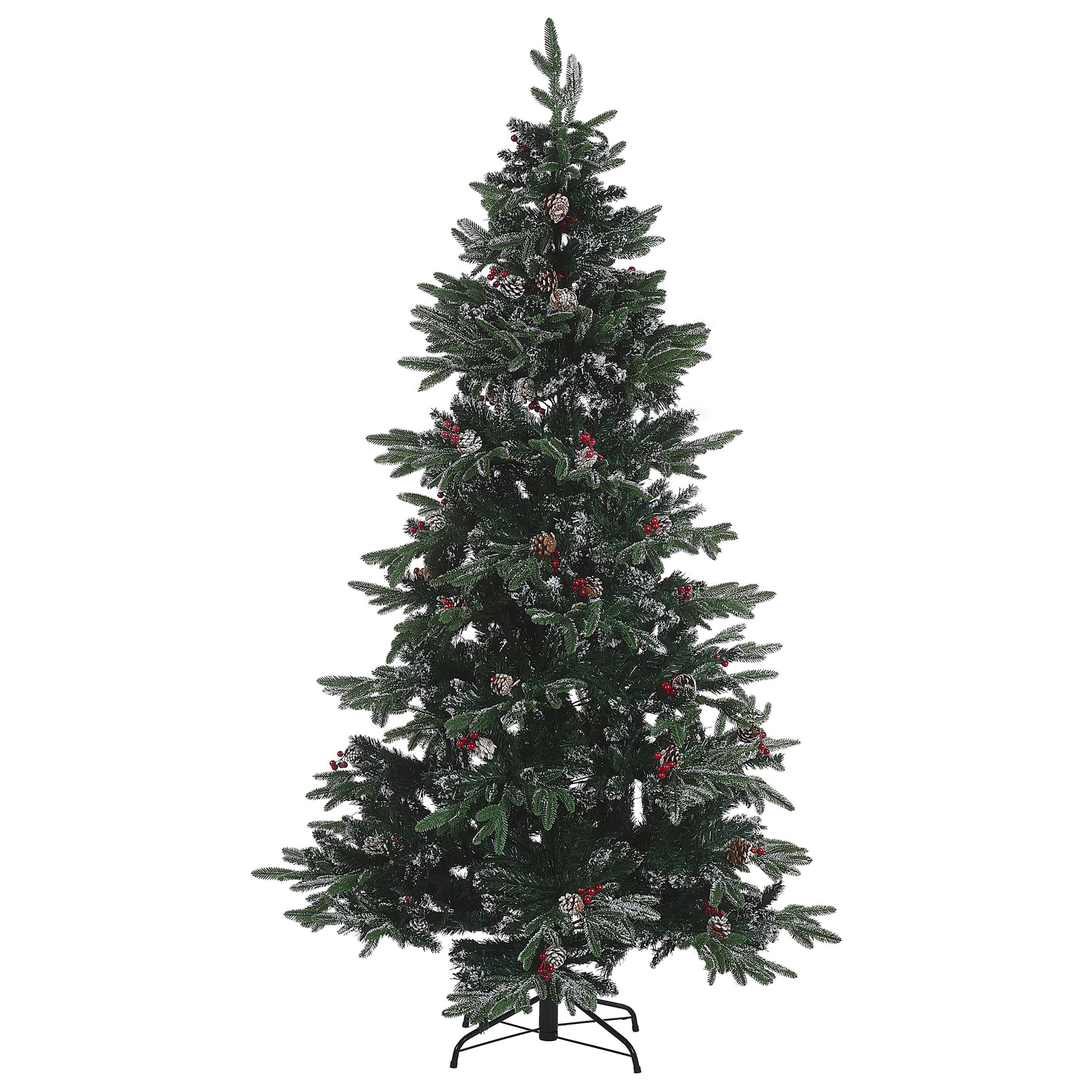 Beliani - Sapin de Noël Artificiel 210 cm Vert avec effet Branches Givrées et Décorations Idéal Pour les Fêtes Beliani - Imagen 1