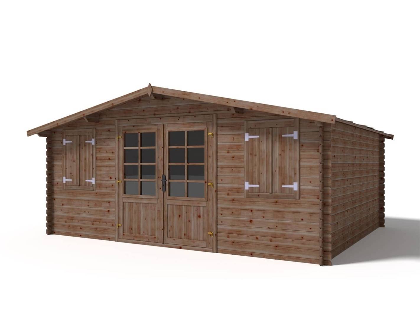 Altanka - Abri de jardin en bois - 20m2 - 5x4m - Traité - Ep. 28mm - Couleur: marron - DOM439 - Imagen 1