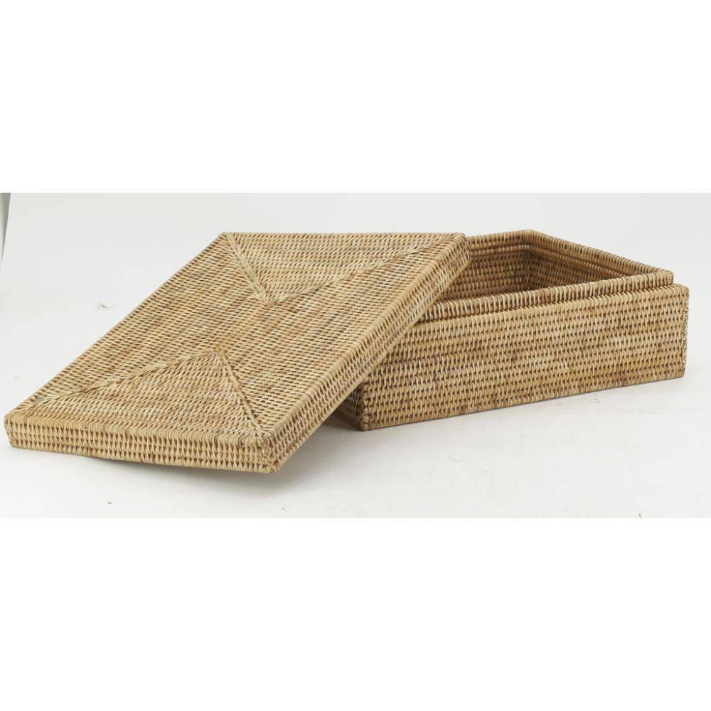 Aubry Gaspard - Coffret rectangulaire en rotin naturel Aubry Gaspard - Imagen 2