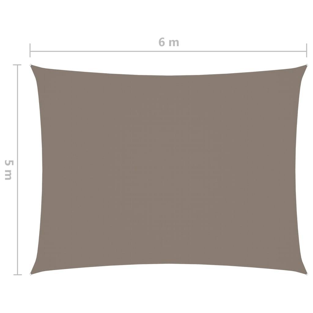Helloshop26 - Voile toile d'ombrage parasol tissu oxford rectangulaire 5 x 6 m taupe - Imagen 6