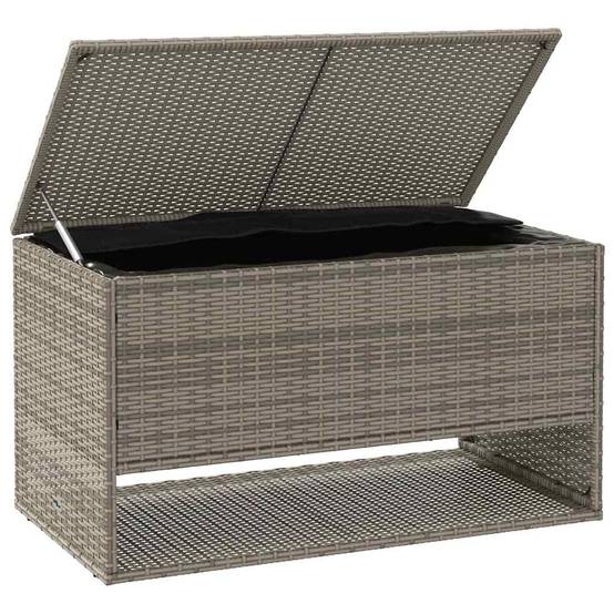 Malle à Coussins de Jardin Résine Tressée Anti-UV Imperméable avec Ouverture Sécurisée Gris 100x55x55.5 cm – ComfortXL Outdoor Living - Image 3