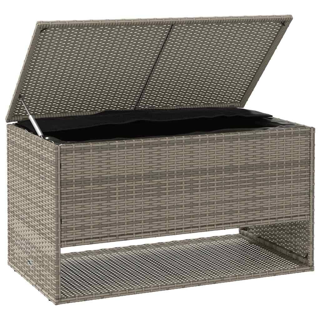 Malle à Coussins de Jardin Résine Tressée Anti-UV Imperméable avec Ouverture Sécurisée Gris 100x55x55.5 cm – ComfortXL Outdoor Living - Image 3