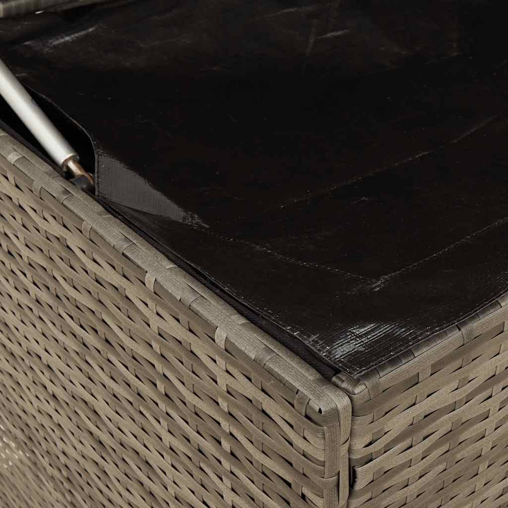Malle à Coussins de Jardin Résine Tressée Anti-UV Imperméable avec Ouverture Sécurisée Gris 100x55x55.5 cm – ComfortXL Outdoor Living - Image 8