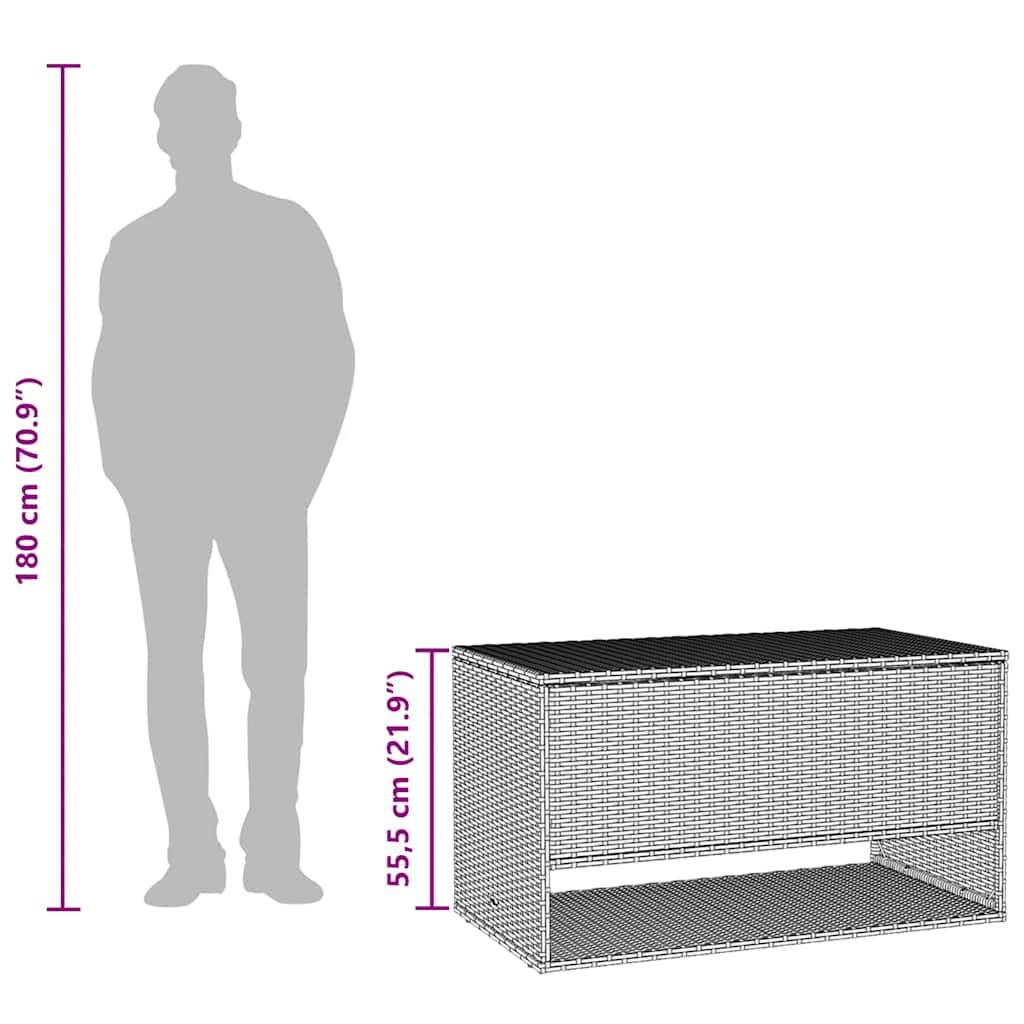 Malle à Coussins de Jardin Résine Tressée Anti-UV Imperméable avec Ouverture Sécurisée Gris 100x55x55.5 cm – ComfortXL Outdoor Living - Image 4