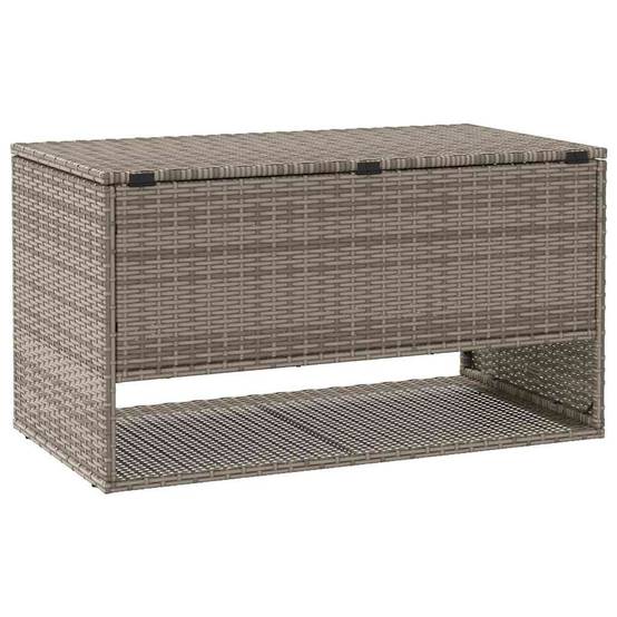 Malle à Coussins de Jardin Résine Tressée Anti-UV Imperméable avec Ouverture Sécurisée Gris 100x55x55.5 cm – ComfortXL Outdoor Living - Image 6