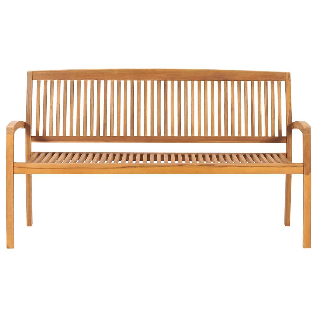 PANGIVO - Banc de jardin bois de teck naturel et gris 159 x 57.5 x 90 cm - PANGIVO - Image 3