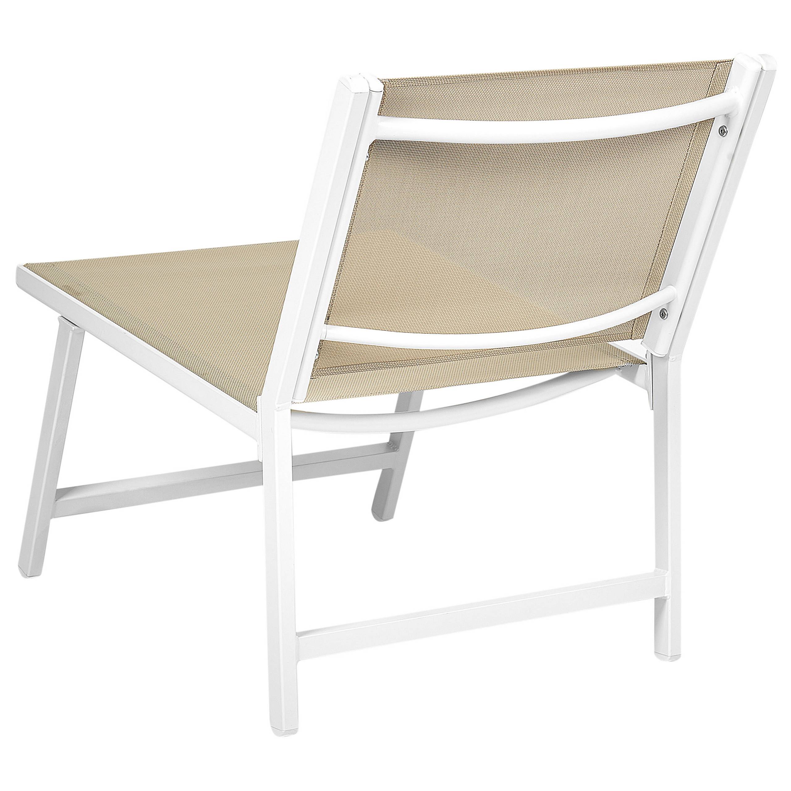 Beliani - Chaise de jardin Revêtement textile Blanc/beige MARCEDDI - Beliani - Imagen 7