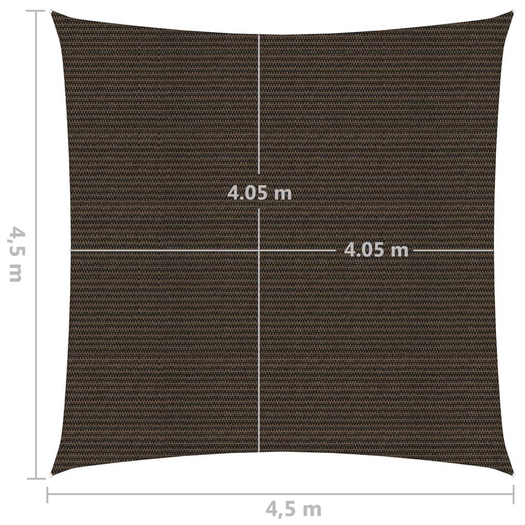 Helloshop26 - Voile toile d'ombrage parasol 160 g/m² PEHD 4,5 x 4,5 m marron - Imagen 6
