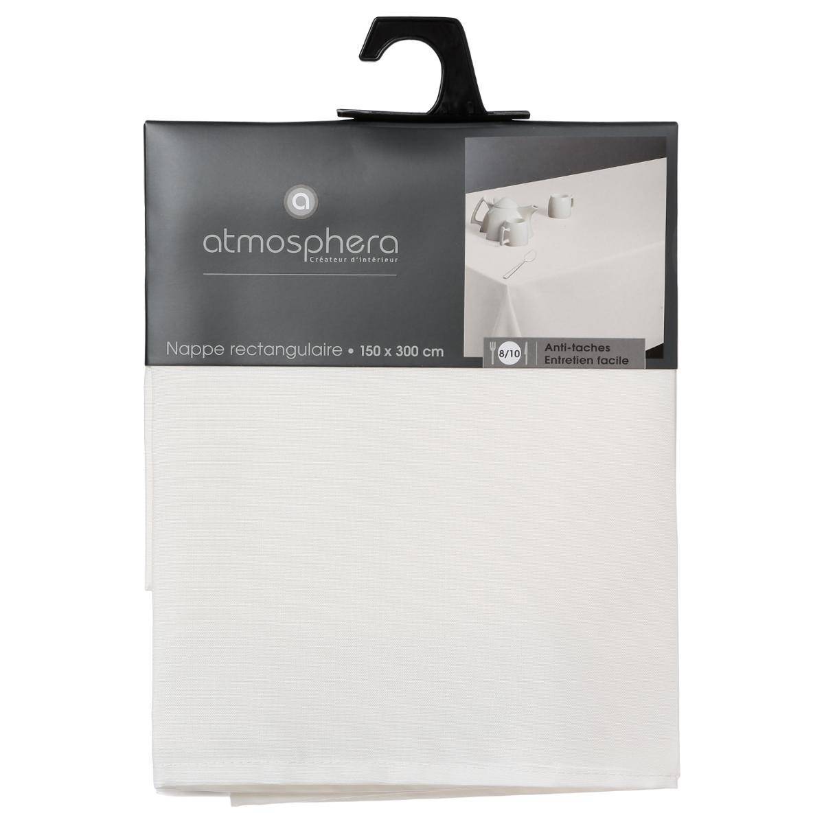 Atmosphera - Nappe anti-tâche "Lallie" blanc ivoire 150x300cm - Atmosphera Créateur d'intérieur - Imagen 2